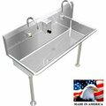 Best Sheet Metal. BSM Inc. Stainless Steel Sink, 2 Station w/Electronic Faucets Straight Legs 42" L X 20" W X 8" D 021E42208L